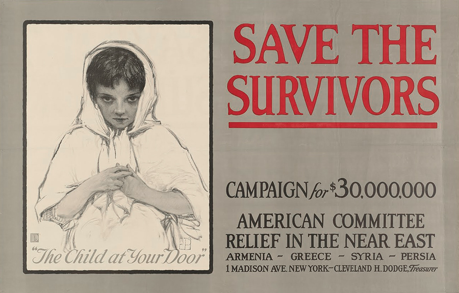 1917: publiciteitsposter om geld in te zamelen voor het Near East Relief
