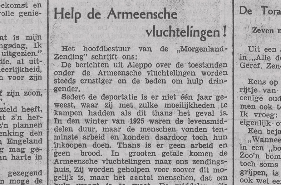 Help de Armeensche vluchtelingen! De Standaard, 5 februari 1937